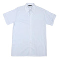 SCHILD Mens White Cotton Blend Shirt M Short Sleeve Button Front Summer Wear
