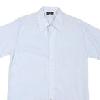SCHILD Mens White Cotton Blend Shirt M Short Sleeve Button Front Summer Wear