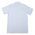 SCHILD Mens White Cotton Blend Shirt M Short Sleeve Button Front Summer Wear