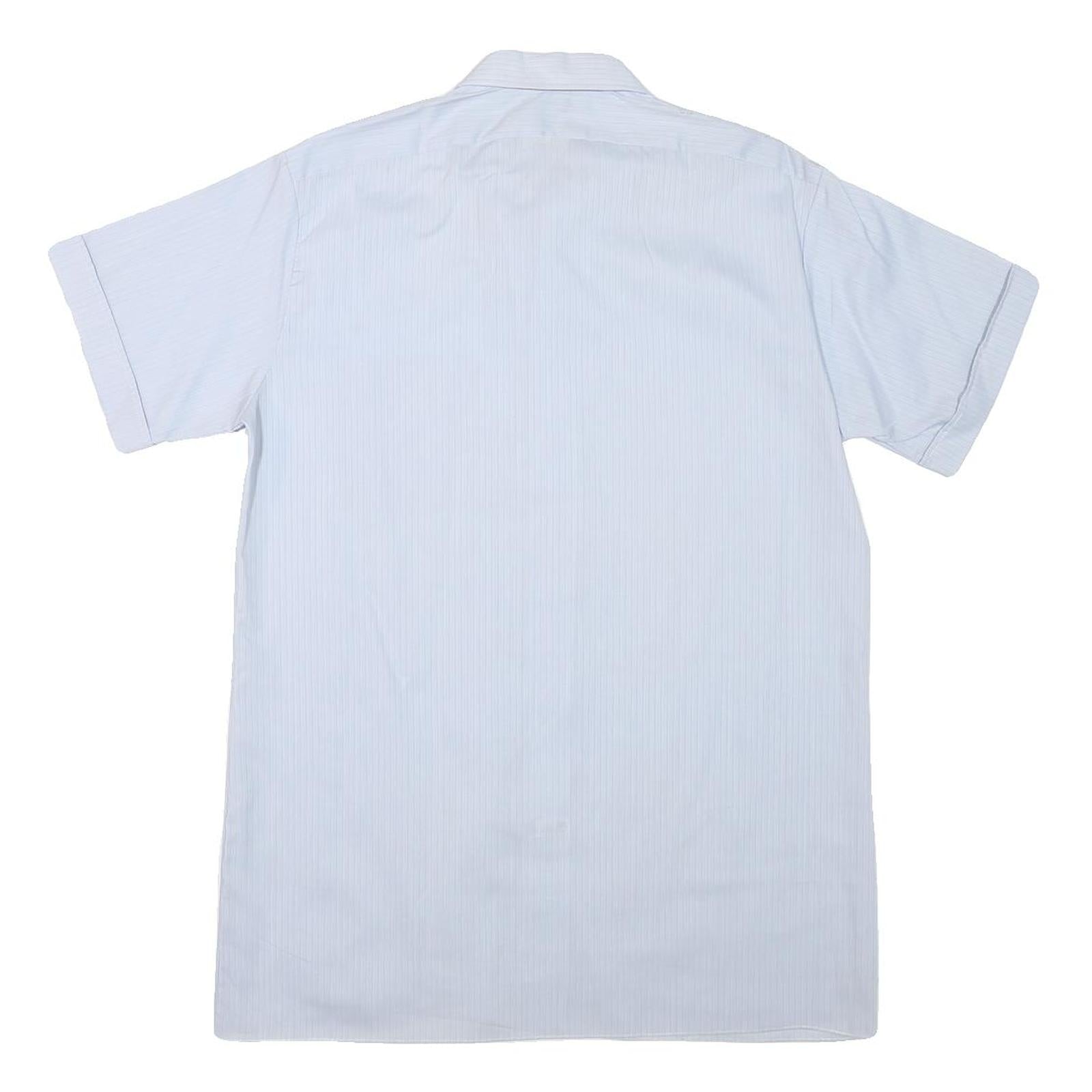 SCHILD Mens White Cotton Blend Shirt M Short Sleeve Button Front Summer Wear