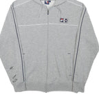 FILA Mens Grey Zip Up Hoodie S Cotton Blend Casual Sportswear Sweatshirt