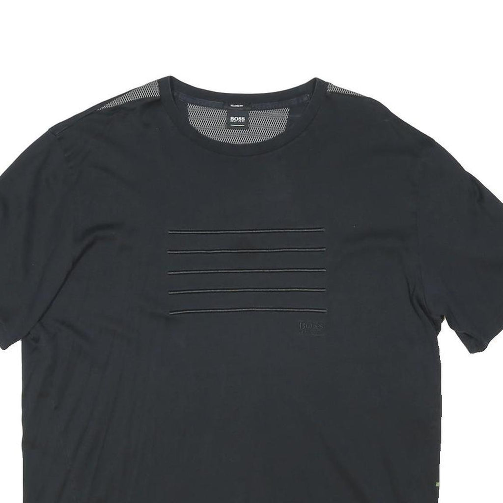 BOSS HUGO BOSS Mens Black Graphic T-Shirt XL Short Sleeve Crew Neck Modern