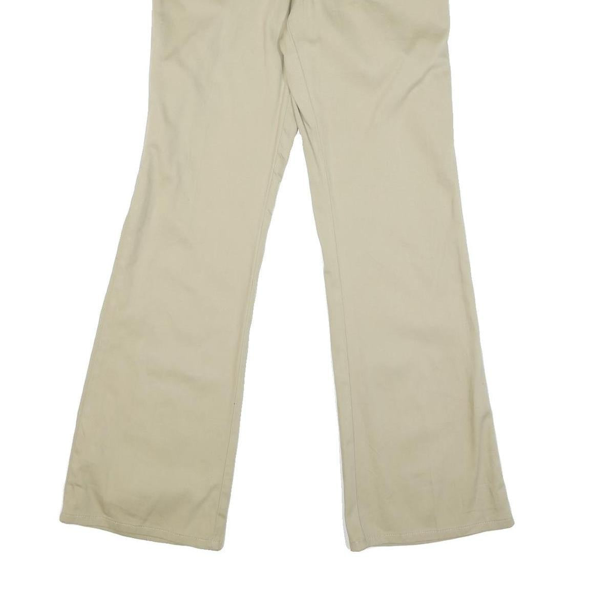 DICKIES Womens Regular Beige Cotton Blend Zip Trousers W32 L32 Classic Straight