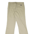 DICKIES Womens Regular Beige Cotton Blend Zip Trousers W32 L32 Classic Straight