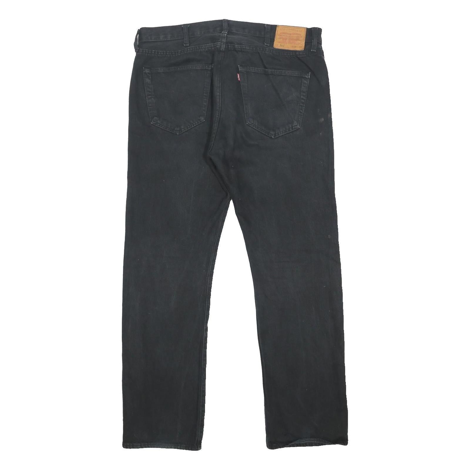 LEVI'S 501 BIG E Mens Jeans Black Regular Straight Denim Dark W38 L32 Classic