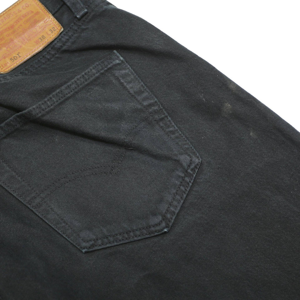 LEVI'S 501 BIG E Mens Jeans Black Regular Straight Denim Dark W38 L32 Classic