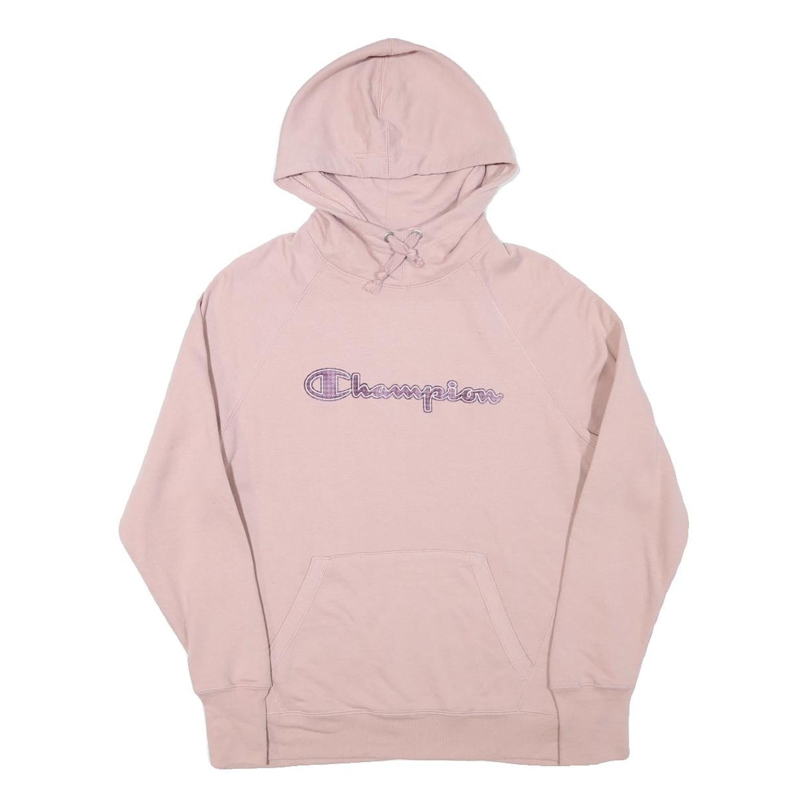 CHAMPION Womens Pink Pullover Hoodie M Cotton Blend Casual Sportswear