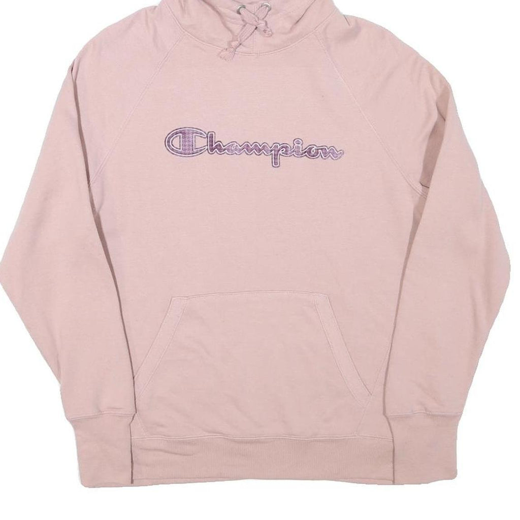 CHAMPION Womens Pink Pullover Hoodie M Cotton Blend Casual Sportswear