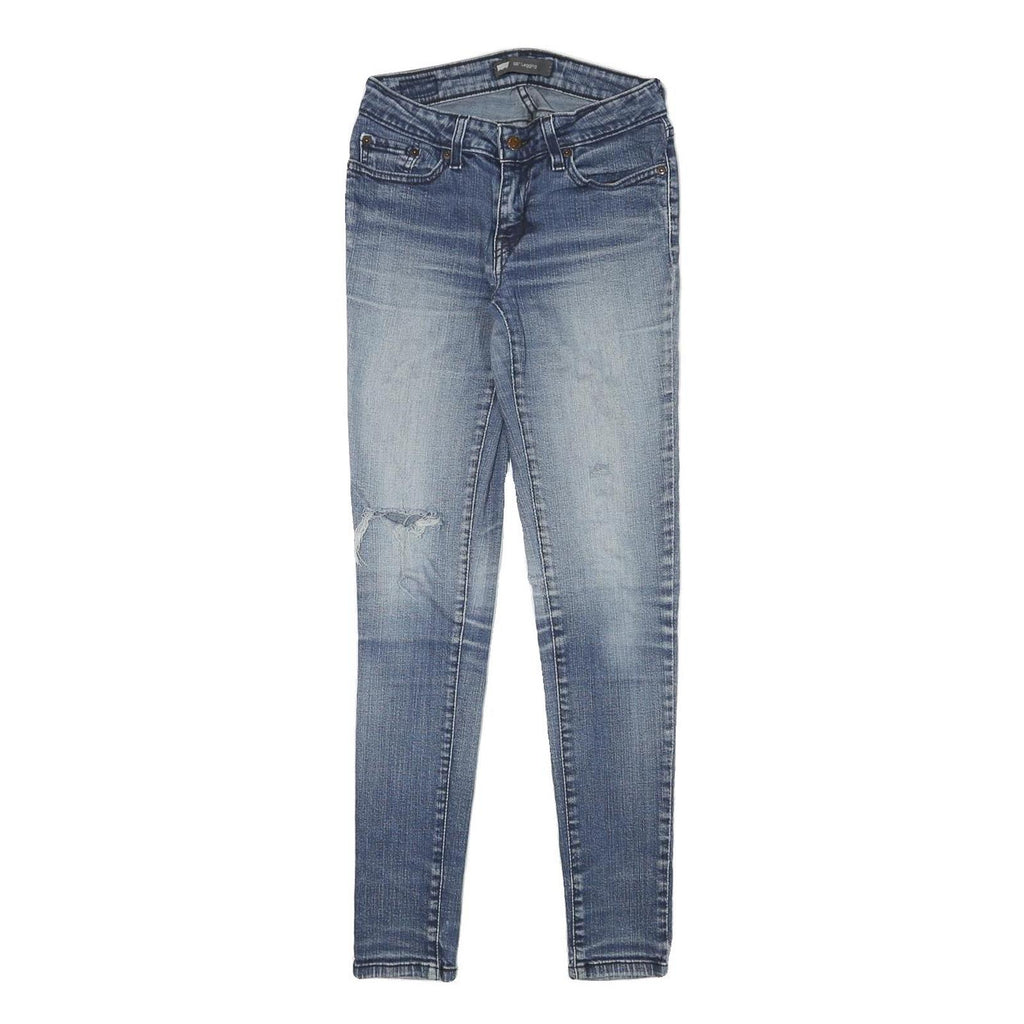 LEVI'S Womens Jeans Blue Slim Skinny Denim Medium W24 L29 Distressed Cotton