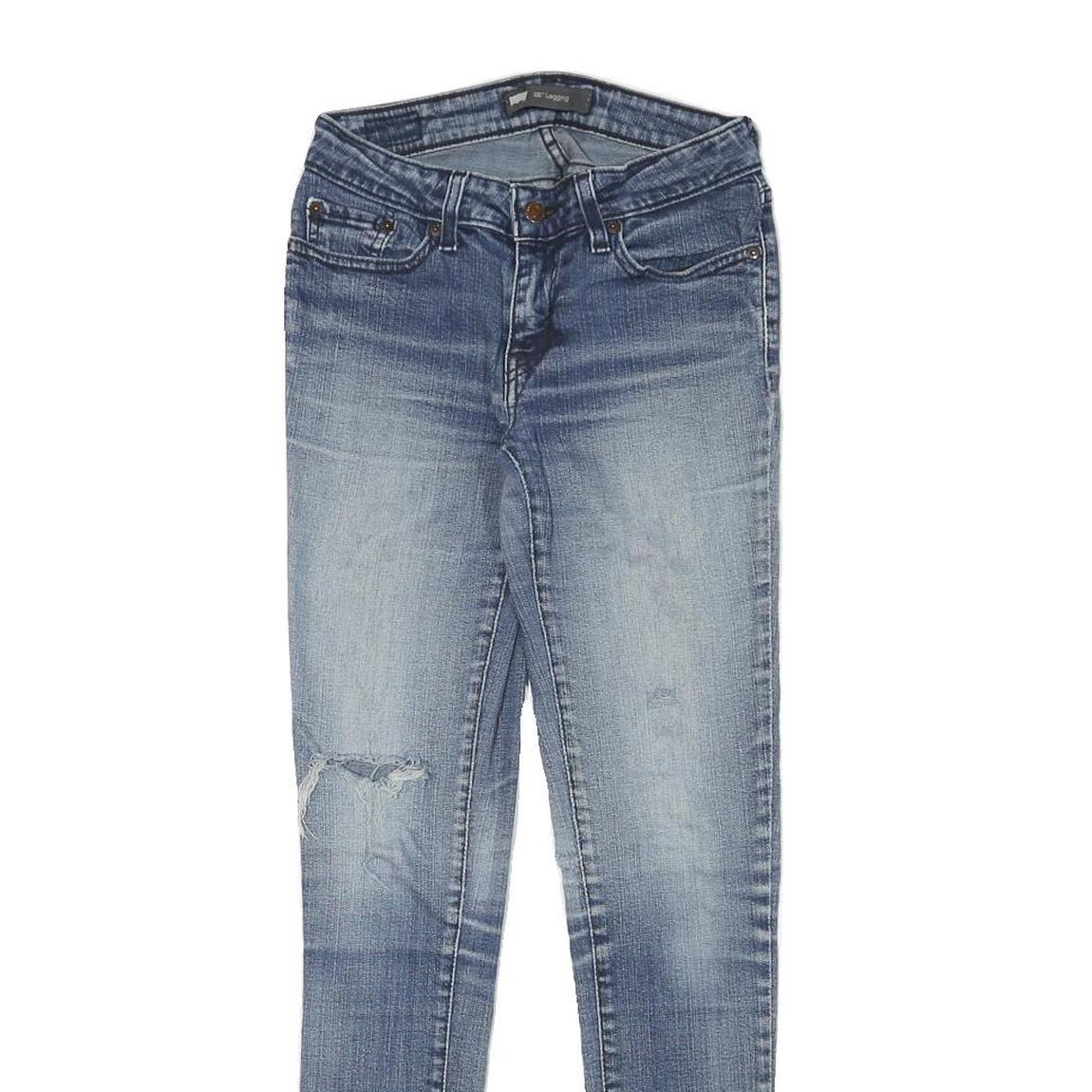 LEVI'S Womens Jeans Blue Slim Skinny Denim Medium W24 L29 Distressed Cotton