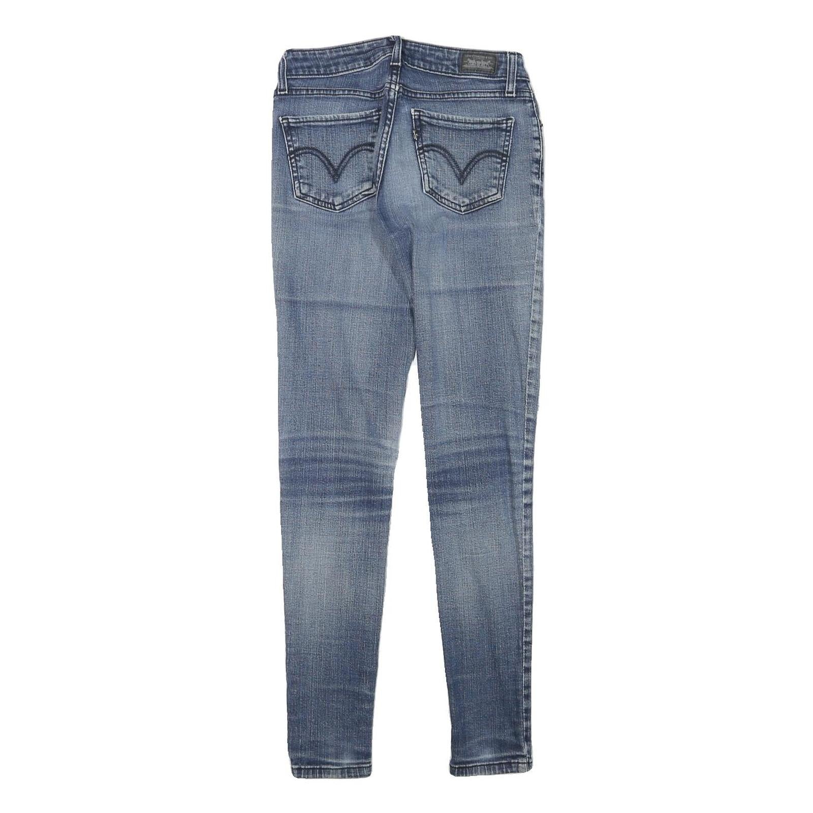 LEVI'S Womens Jeans Blue Slim Skinny Denim Medium W24 L29 Distressed Cotton