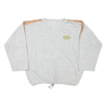 Mens Grey Sweatshirt I.A.W.A V-Neck L Casual Cotton Blend Pullover