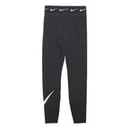 NIKE Womens Joggers Black XS W25 L26 Cotton Blend Slim Tapered Logo Waistband