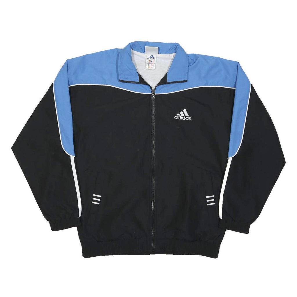 ADIDAS Mens Black & Blue Sports Training Zip Jacket XL Polyester Blend Track