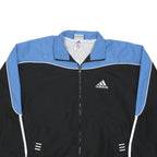 ADIDAS Mens Black & Blue Sports Training Zip Jacket XL Polyester Blend Track