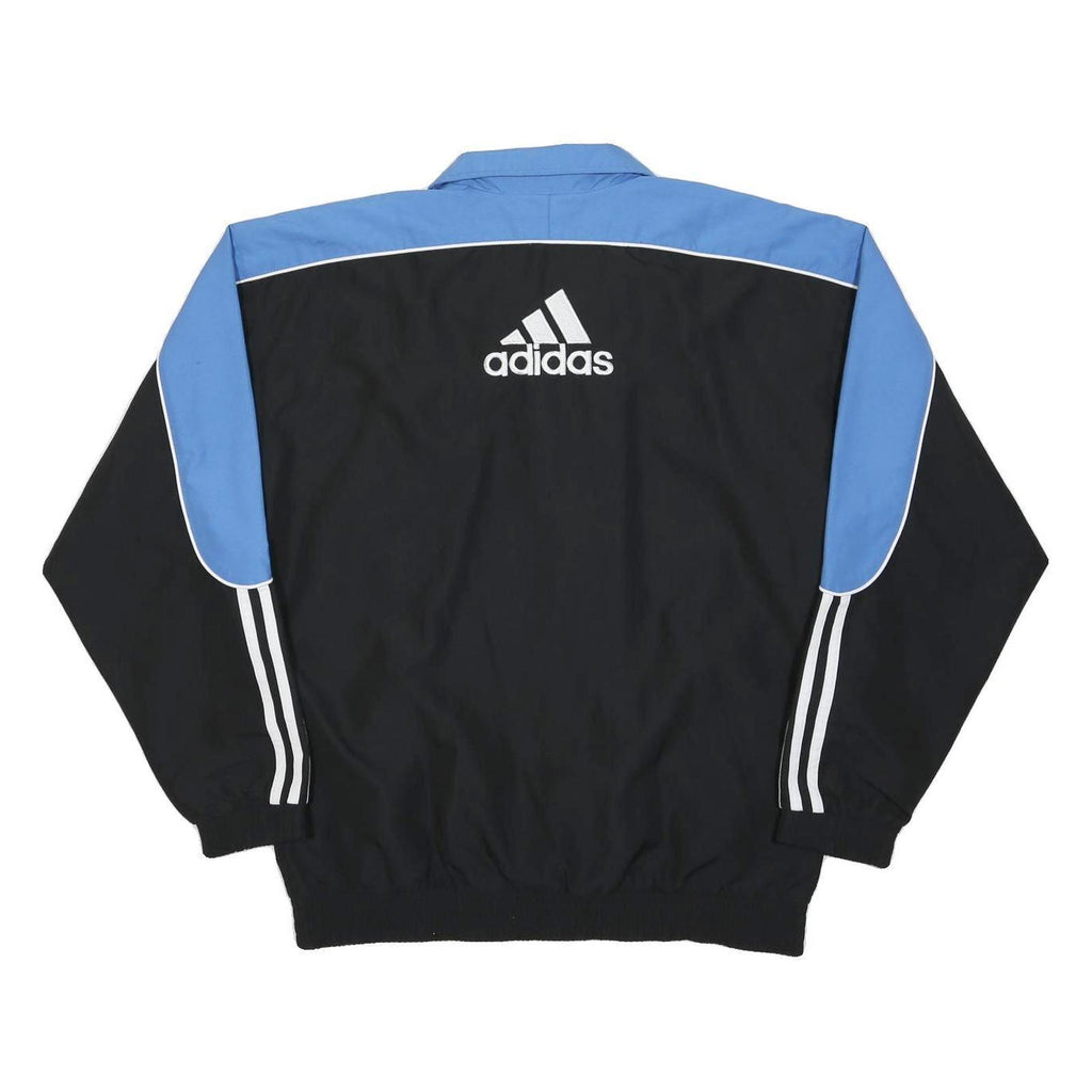 ADIDAS Mens Black & Blue Sports Training Zip Jacket XL Polyester Blend Track