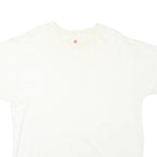 HANES Mens White Plain T-Shirt XL Short Sleeve Crew Neck Basic Casual Top