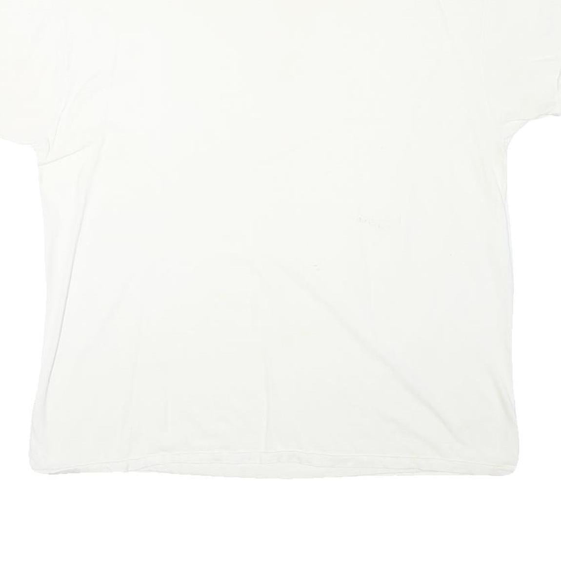 HANES Mens White Plain T-Shirt XL Short Sleeve Crew Neck Basic Casual Top