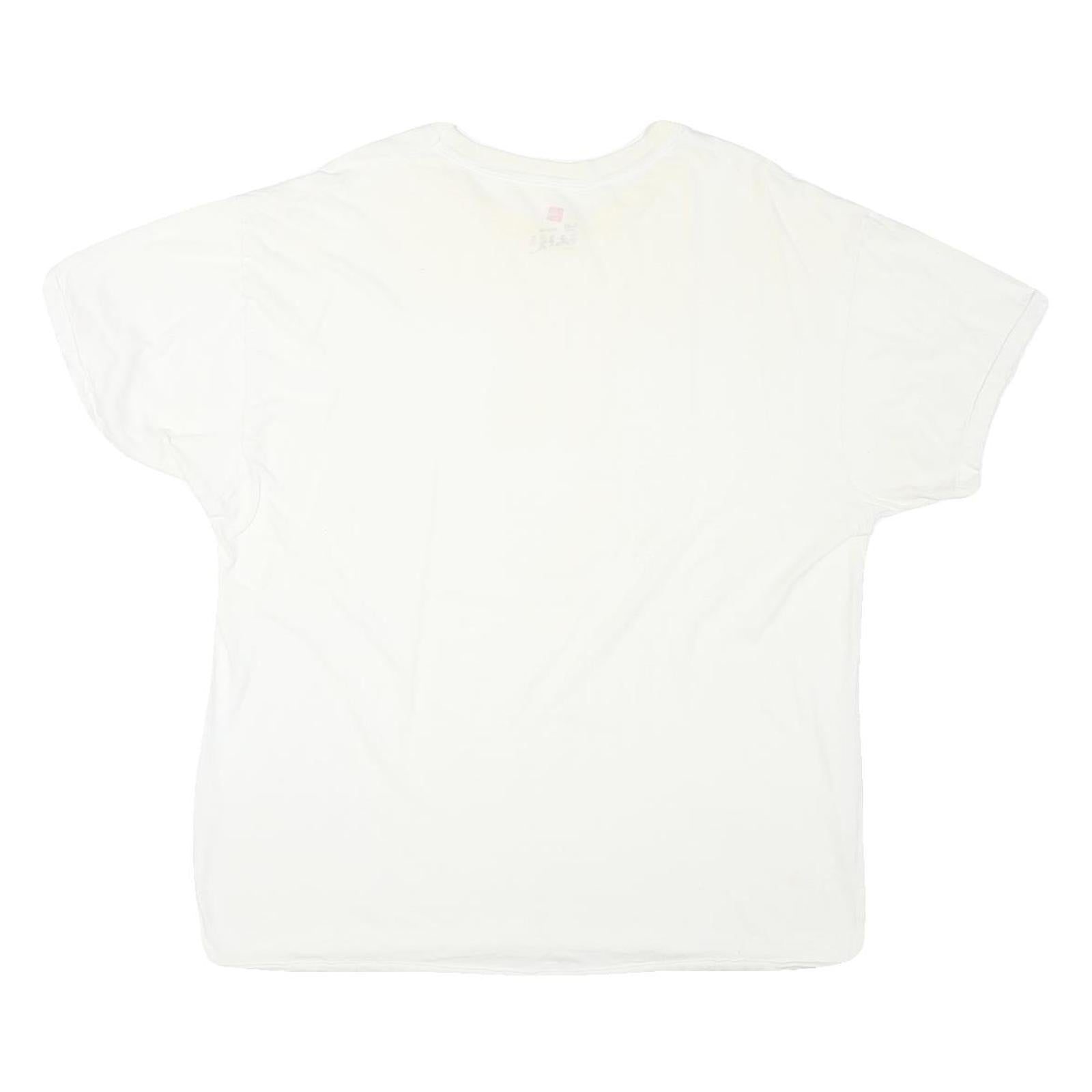 HANES Mens White Plain T-Shirt XL Short Sleeve Crew Neck Basic Casual Top