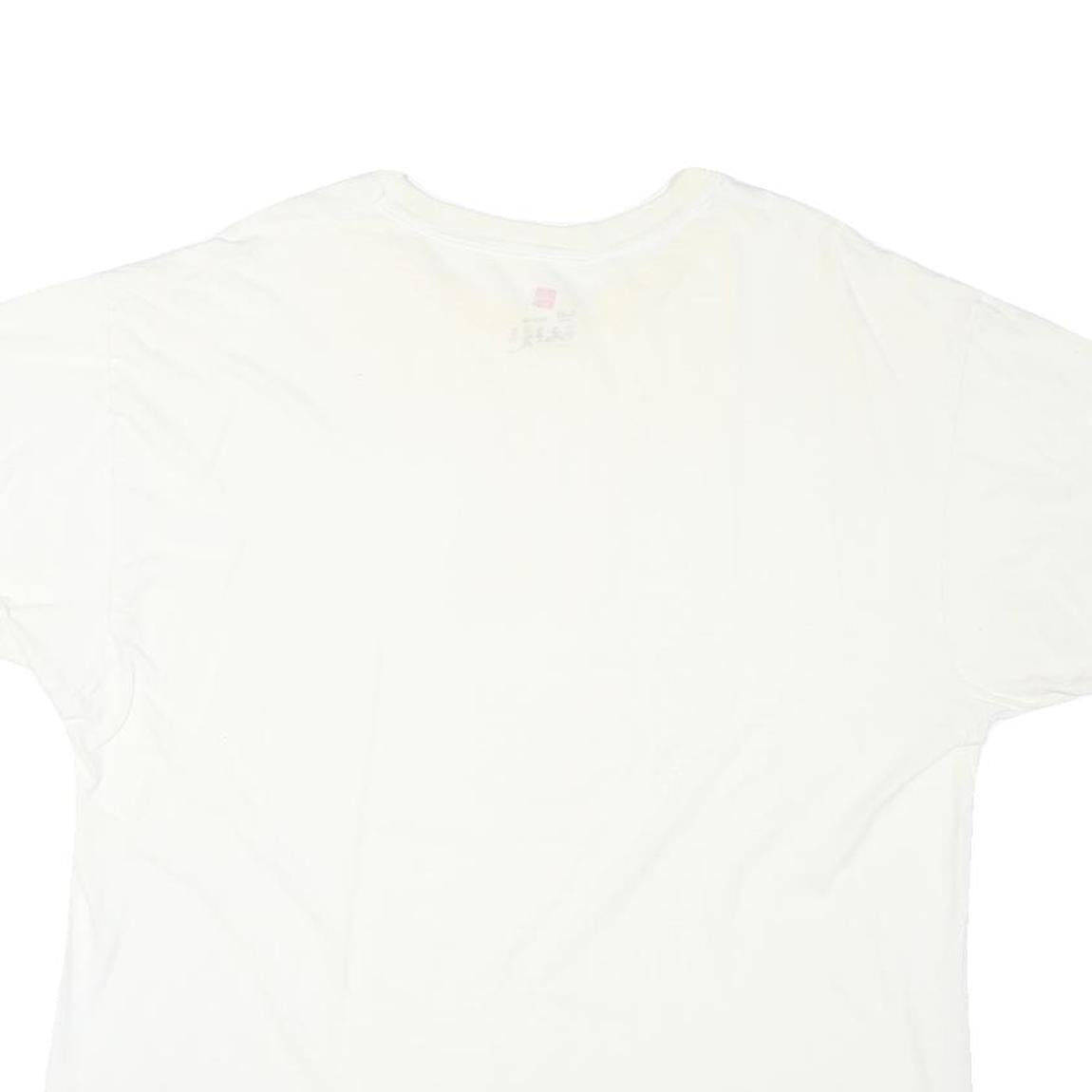 HANES Mens White Plain T-Shirt XL Short Sleeve Crew Neck Basic Casual Top