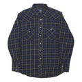 WRANGLER Mens Black & Blue Checked Cotton Shirt L Western Style Casual