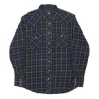 WRANGLER Mens Black & Blue Checked Cotton Shirt L Western Style Casual