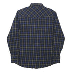 WRANGLER Mens Black & Blue Checked Cotton Shirt L Western Style Casual