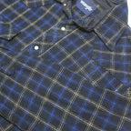 WRANGLER Mens Black & Blue Checked Cotton Shirt L Western Style Casual