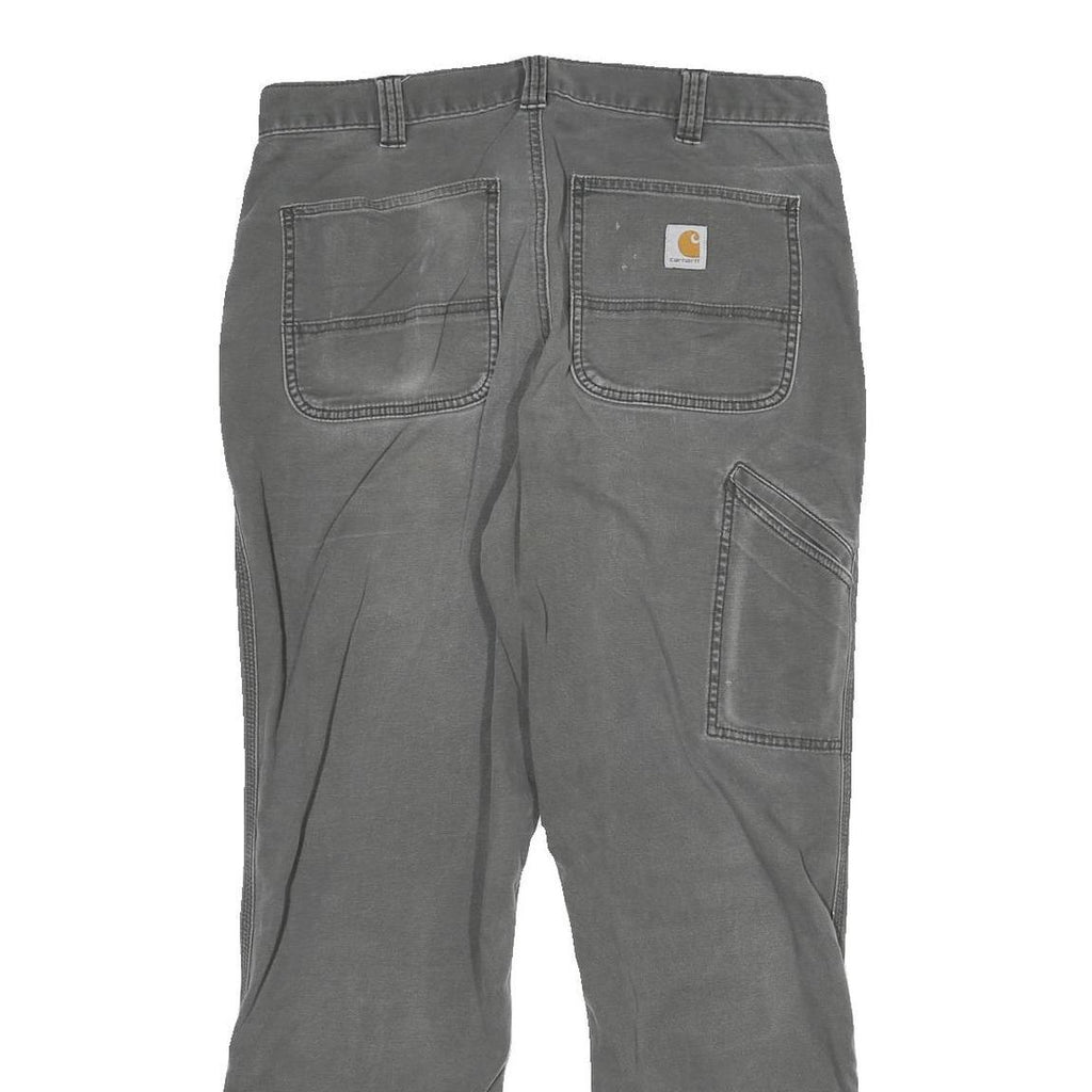 CARHARTT Mens Cotton Blend Grey Relaxed Straight Trousers W32 L29 Workwear