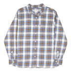 LEVI'S Mens Blue & Brown Check Shirt M Cotton Blend Casual Button Shirt
