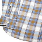 LEVI'S Mens Blue & Brown Check Shirt M Cotton Blend Casual Button Shirt