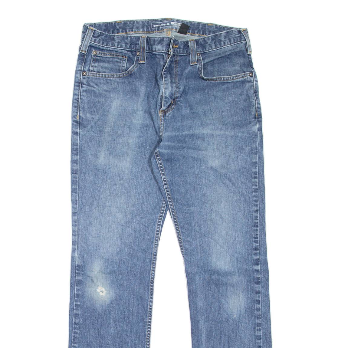 CARHARTT Workwear Mens Jeans Blue Regular Straight Stone Wash W33 L32