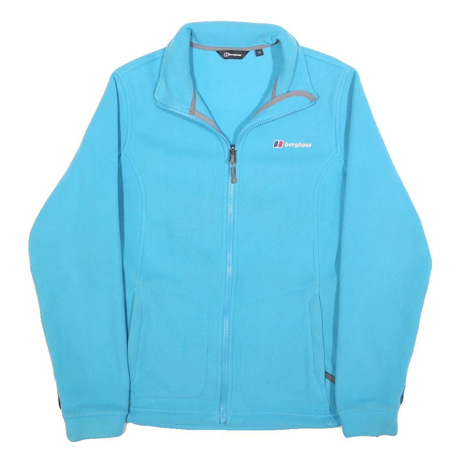 BERGHAUS Womens Blue Zip Fleece Jacket M Polyester Outdoor Casual Lightweight