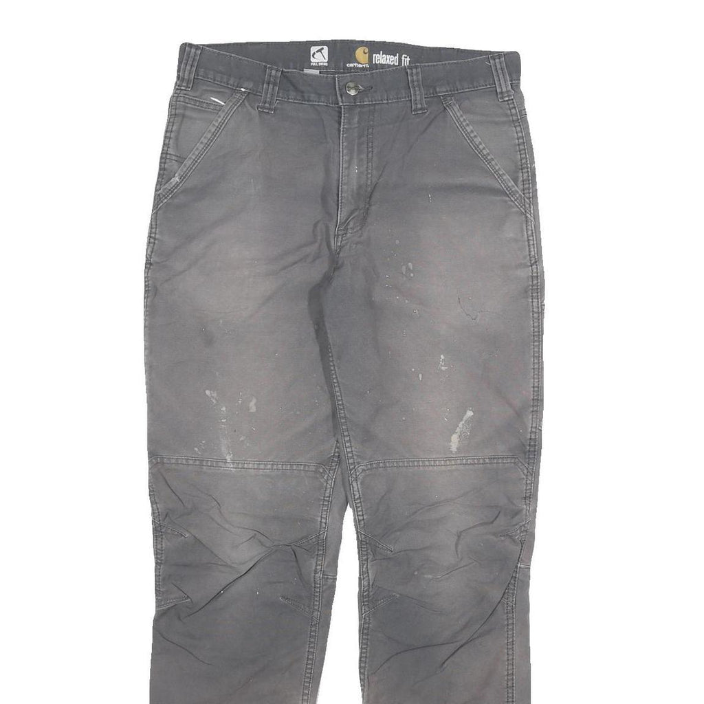 CARHARTT Mens Cotton Blend Grey Relaxed Fit Straight Trousers W34 L33 Workwear