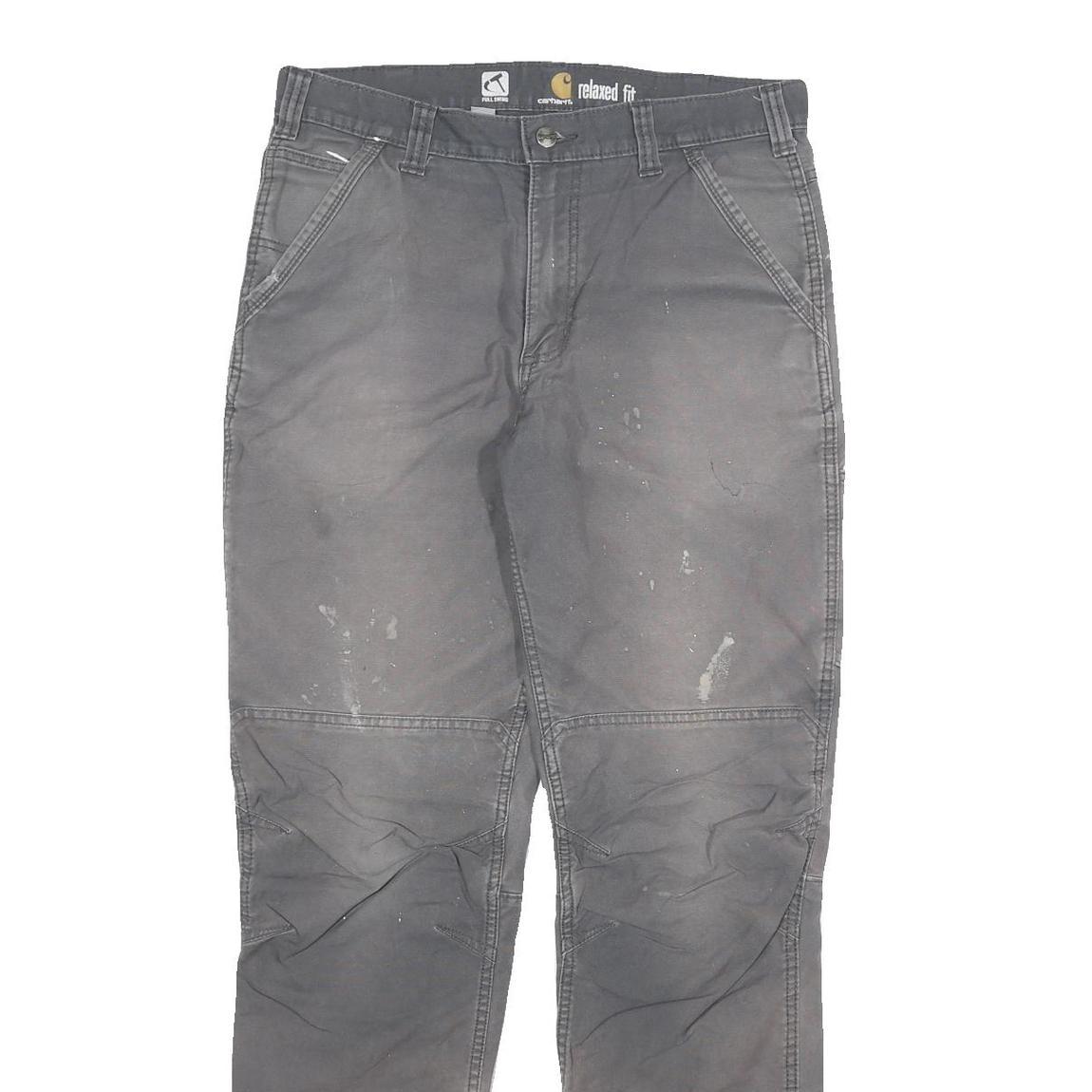 CARHARTT Mens Cotton Blend Grey Relaxed Fit Straight Trousers W34 L33 Workwear