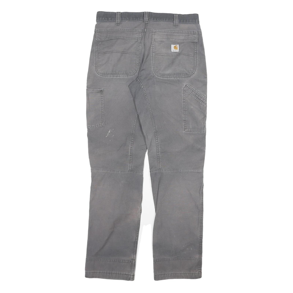 CARHARTT Mens Cotton Blend Grey Relaxed Fit Straight Trousers W34 L33 Workwear