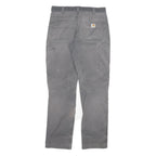 CARHARTT Mens Cotton Blend Grey Relaxed Fit Straight Trousers W34 L33 Workwear