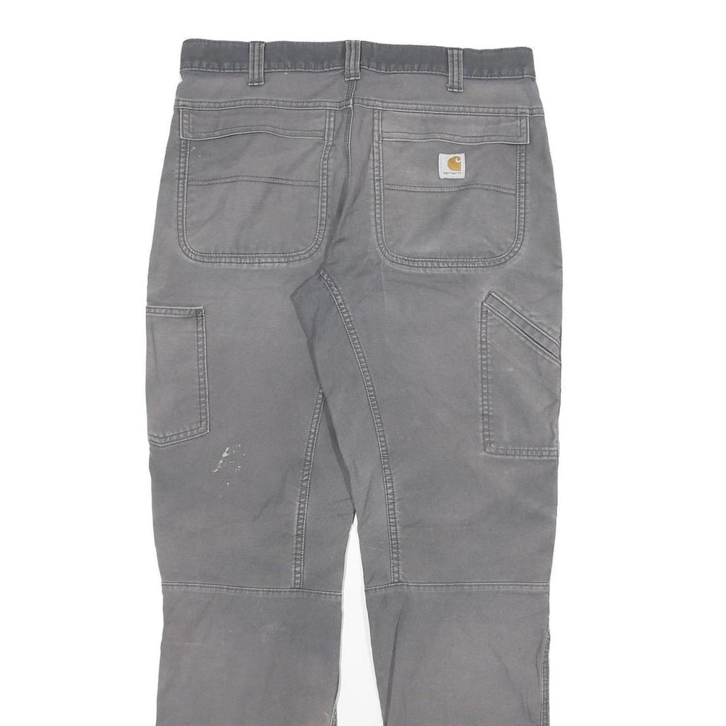 CARHARTT Mens Cotton Blend Grey Relaxed Fit Straight Trousers W34 L33 Workwear