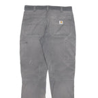 CARHARTT Mens Cotton Blend Grey Relaxed Fit Straight Trousers W34 L33 Workwear