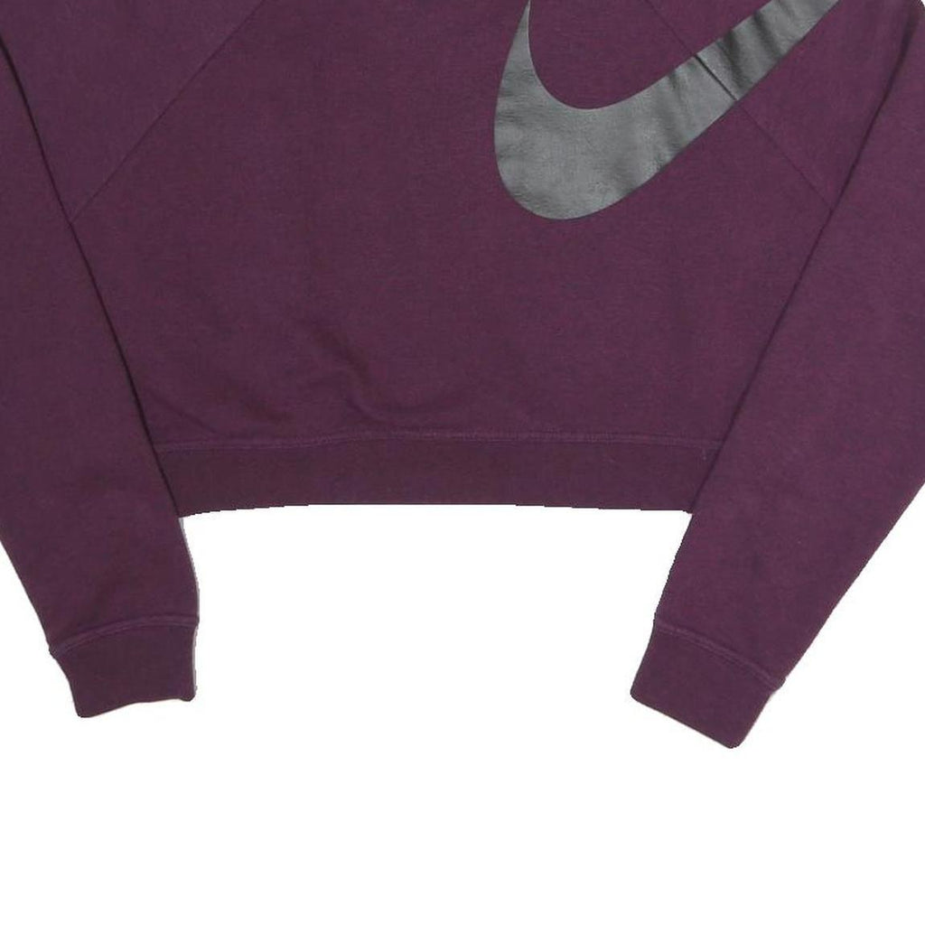 NIKE Womens Maroon Cotton Blend Crew Neck XS Sweatshirt Cropped Logo