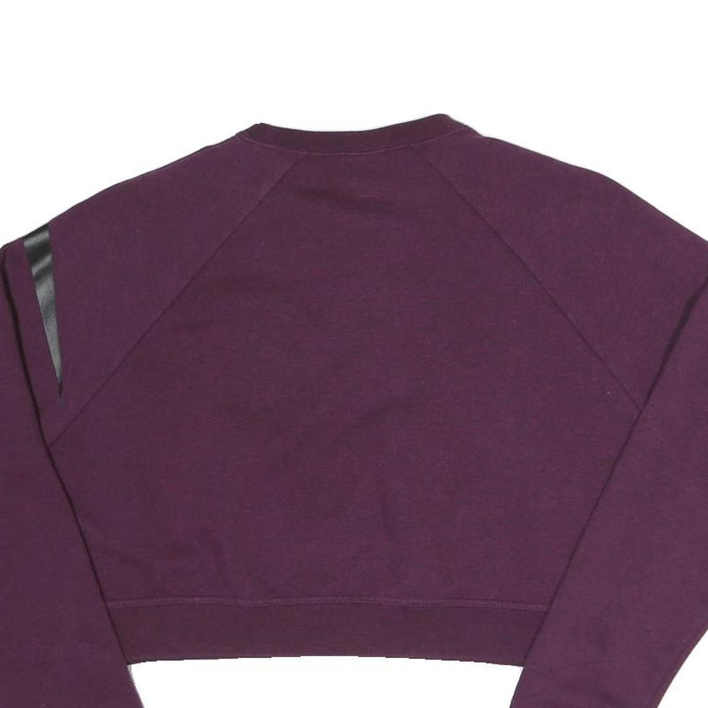 NIKE Womens Maroon Cotton Blend Crew Neck XS Sweatshirt Cropped Logo