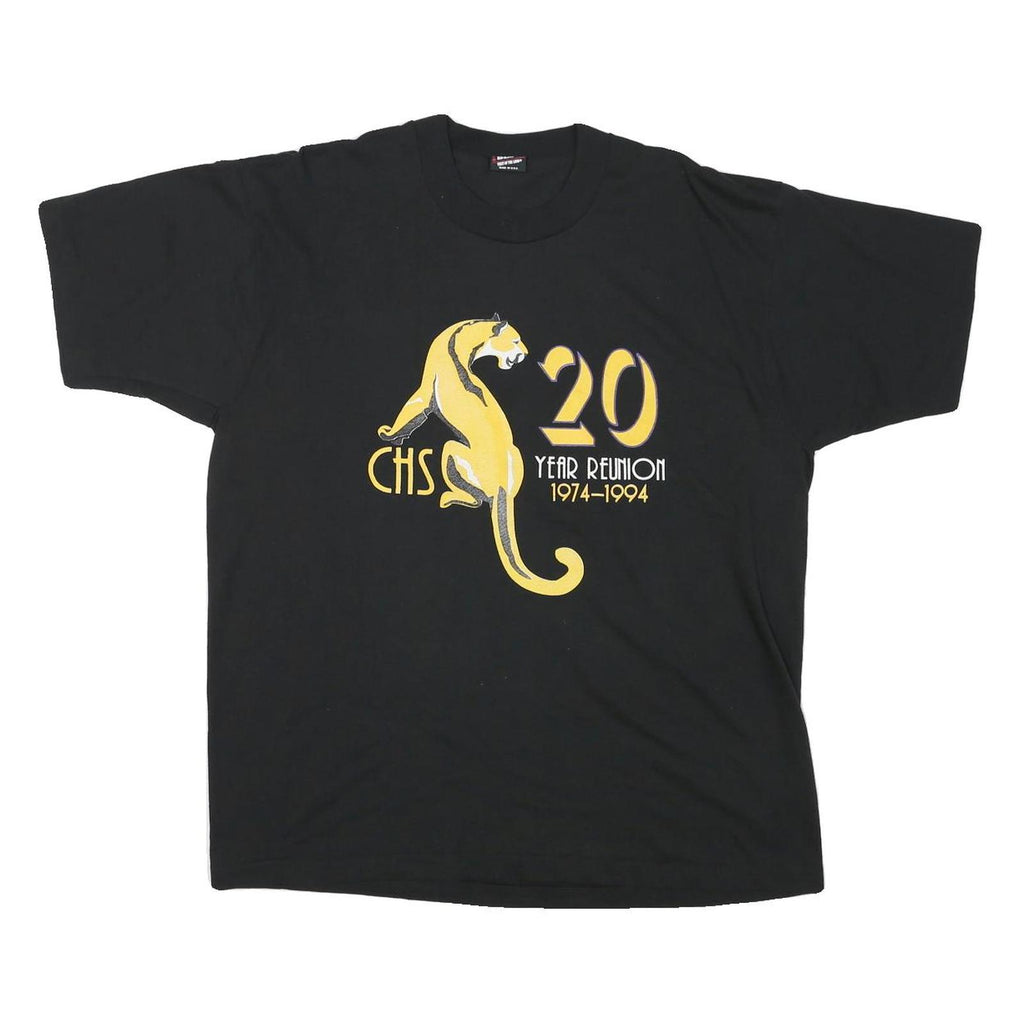 THE BEST Mens Black 20 Year Reunion XL Short Sleeve Crew Neck Printed T-Shirt