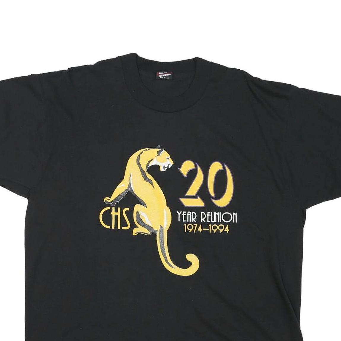 THE BEST Mens Black 20 Year Reunion XL Short Sleeve Crew Neck Printed T-Shirt