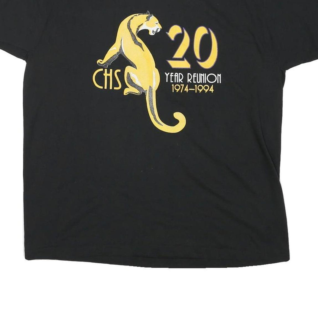 THE BEST Mens Black 20 Year Reunion XL Short Sleeve Crew Neck Printed T-Shirt