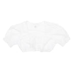WALDSCHUTZ Womens Cropped Blouse White Puff Sleeve M