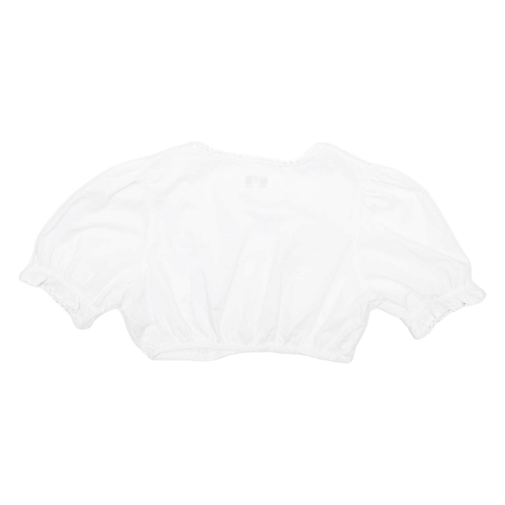 WALDSCHUTZ Womens Cropped Blouse White Puff Sleeve M