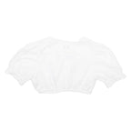 WALDSCHUTZ Womens Cropped Blouse White Puff Sleeve M