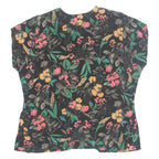 Womens Printed Blouse Black Floral 2XL
