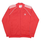 ADIDAS Mens Red & White Track Jacket XL Polyester Blend Zip Sportswear