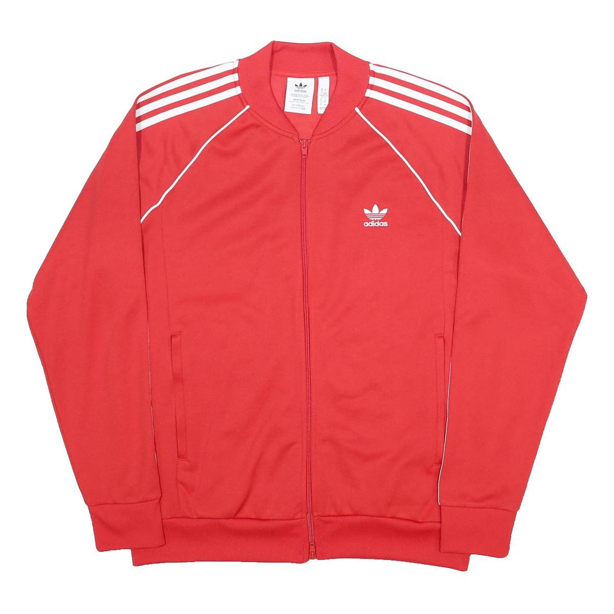 ADIDAS Mens Red & White Track Jacket XL Polyester Blend Zip Sportswear